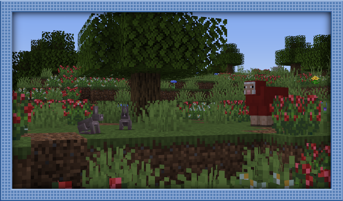 A new Rabbit alongside Red Sheep in a Strawberry Fields